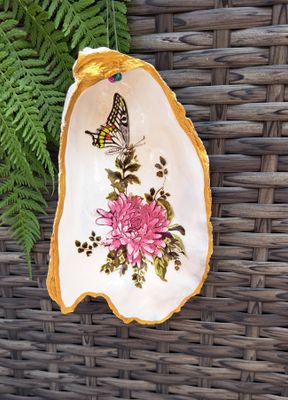 Anhänger Blume lila mit Schmetterling