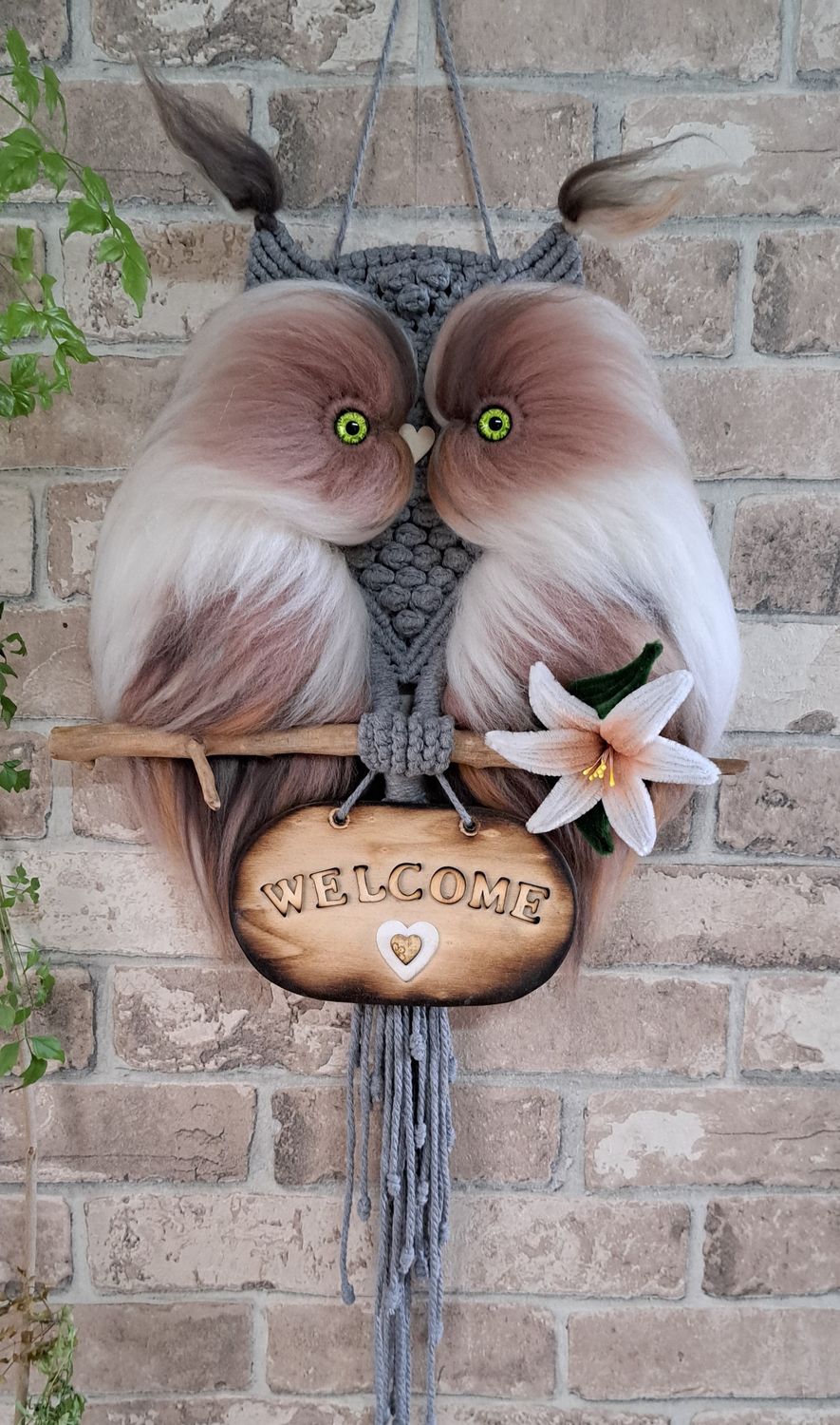 Makramee Eule-welcome