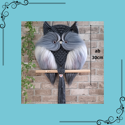 Makramee-Eulen 30cm