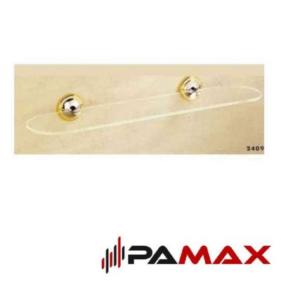 Inda - Giotto - polica steklena 60 cm - krom/oreh - A24090CN03 Inda - Giotto - polica steklena 60 cm - krom/oreh - A24090CN03