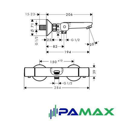 Hansgrohe - termostatska armatura za tuš kad Ecostat - 13123000