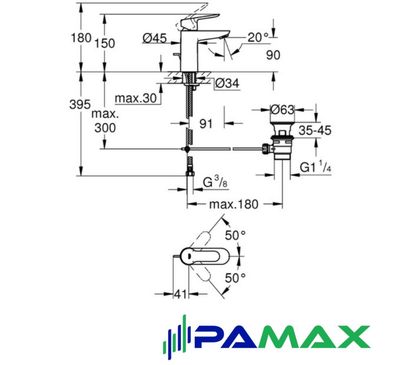 Grohe - sanitarna armatura za umivalnik Bauedge - 23328000