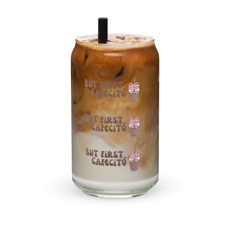 But First Cafecito Can-shaped glass