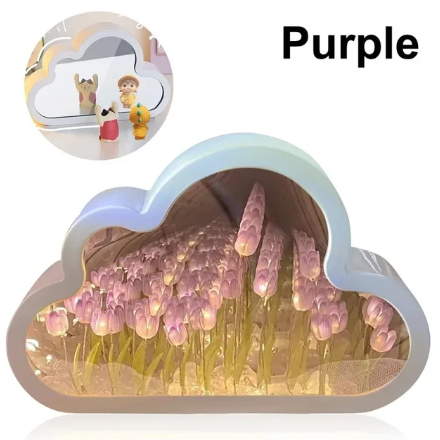 DIY Cloud Mirror Tulip Lamp Night Light
