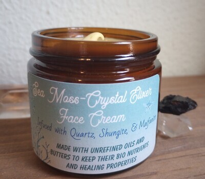 Sea Moss-Crystal Elixir Face Cream   (2oz Glass Jar)