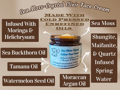 Sea Moss-Crystal Elixir Face Cream 2oz Glass Jar