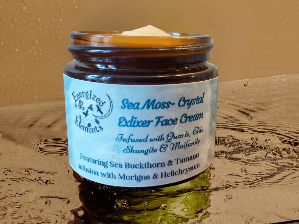 Sea Moss-Crystal Elixir Face Cream 2oz Glass Jar