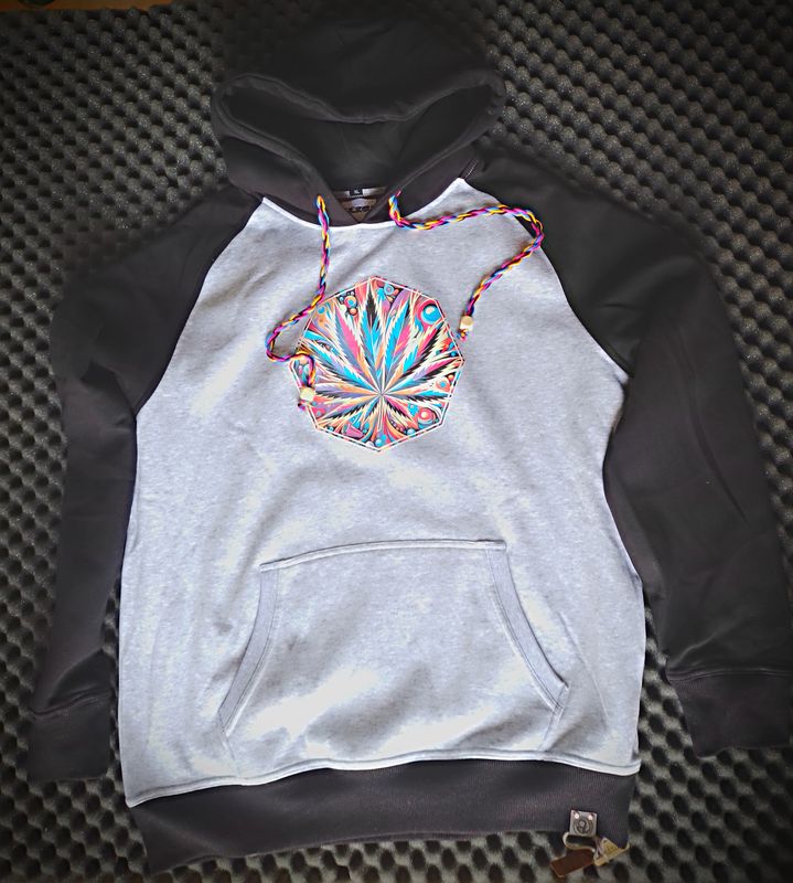 Hoodie Canna Grey/Black  Größe XL