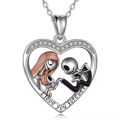Nightmare Before Christmas Jack &amp; Sally, I Love You Forever. Necklaces