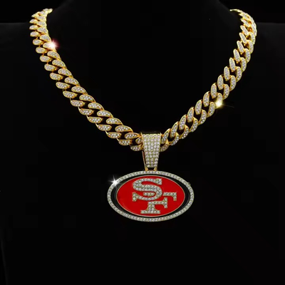 24&#39;&#39; NFL Sports Team Necklace in Gold Tone or Silver Tone Bling