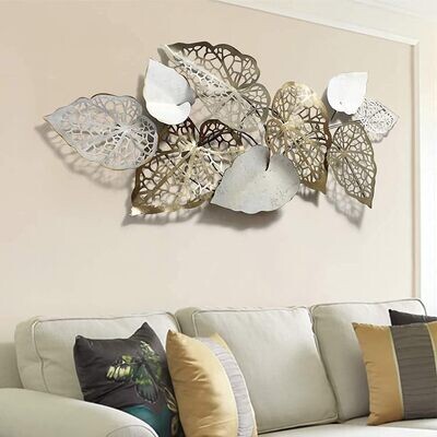 Luxury Gold Leaves Metal Wall Decor - 3D Wall Art Sculpture - Perfect for Home Decor, Living Room, Bedroom