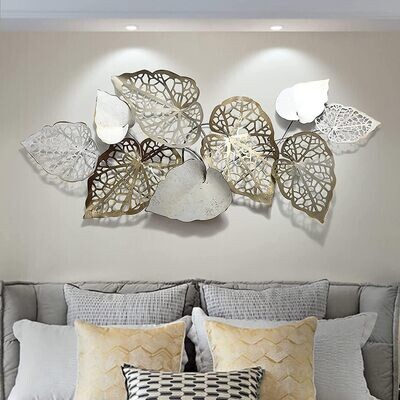 Luxury Gold Leaves Metal Wall Decor - 3D Wall Art Sculpture - Perfect for Home Decor, Living Room, Bedroom