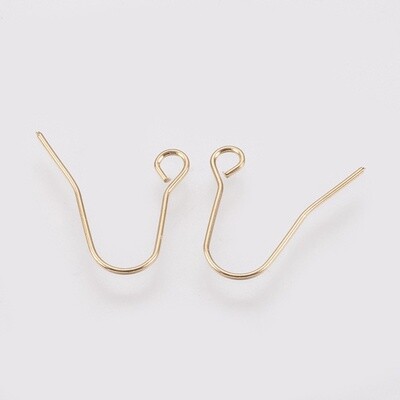 18K Gold Plated Hooks - 13mm (Pair)