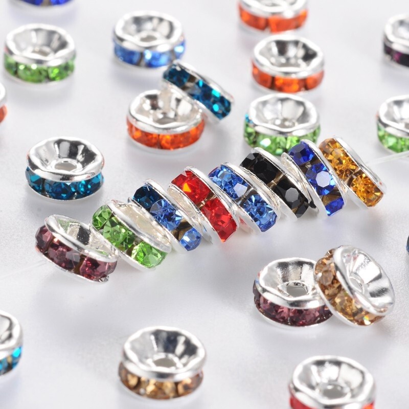 Rhinestone Rondelle - Coloured 6mm S