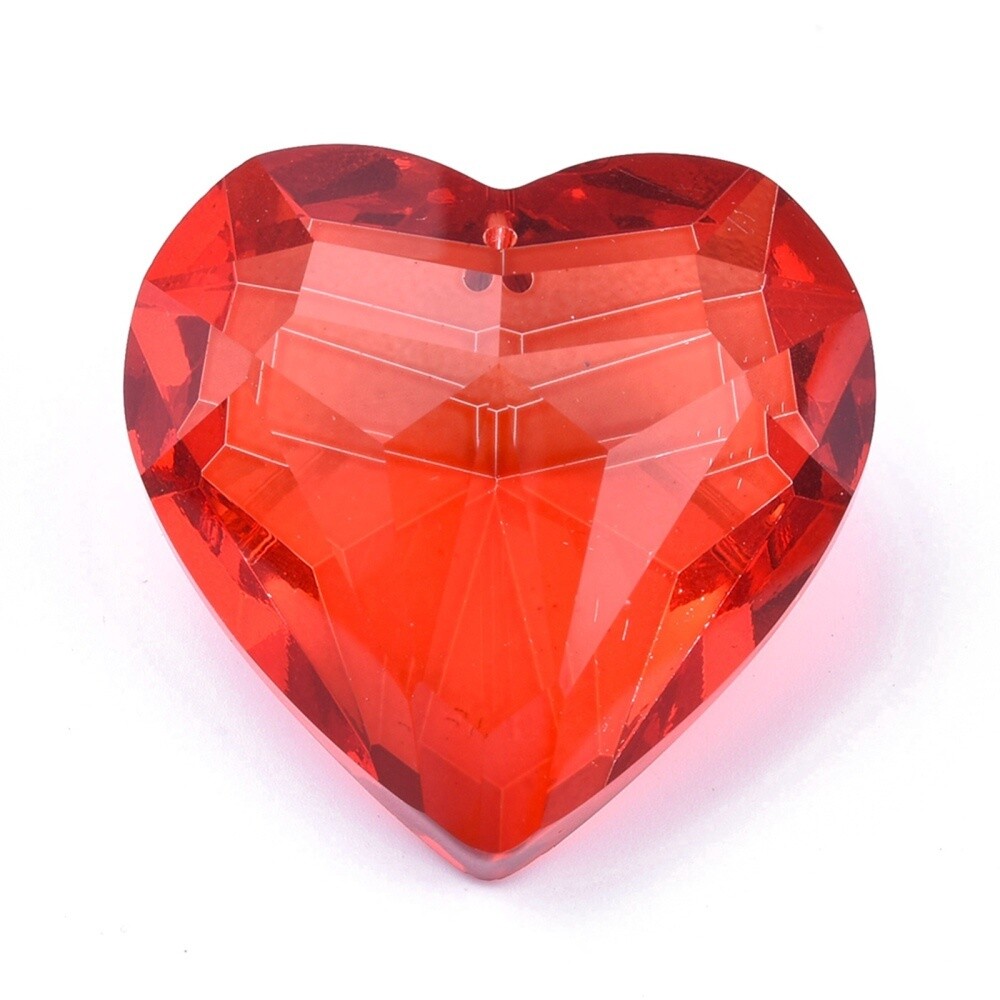 K9 Glass Heart - Light Siam 44mm