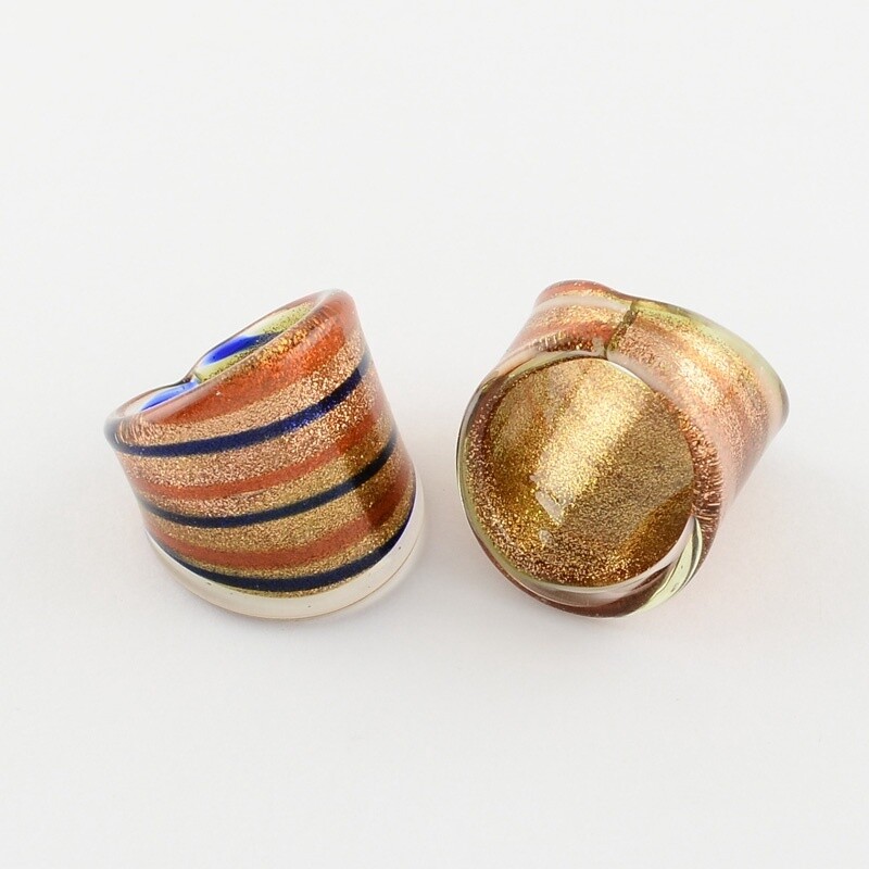 Gold Sand Lampwork Ring