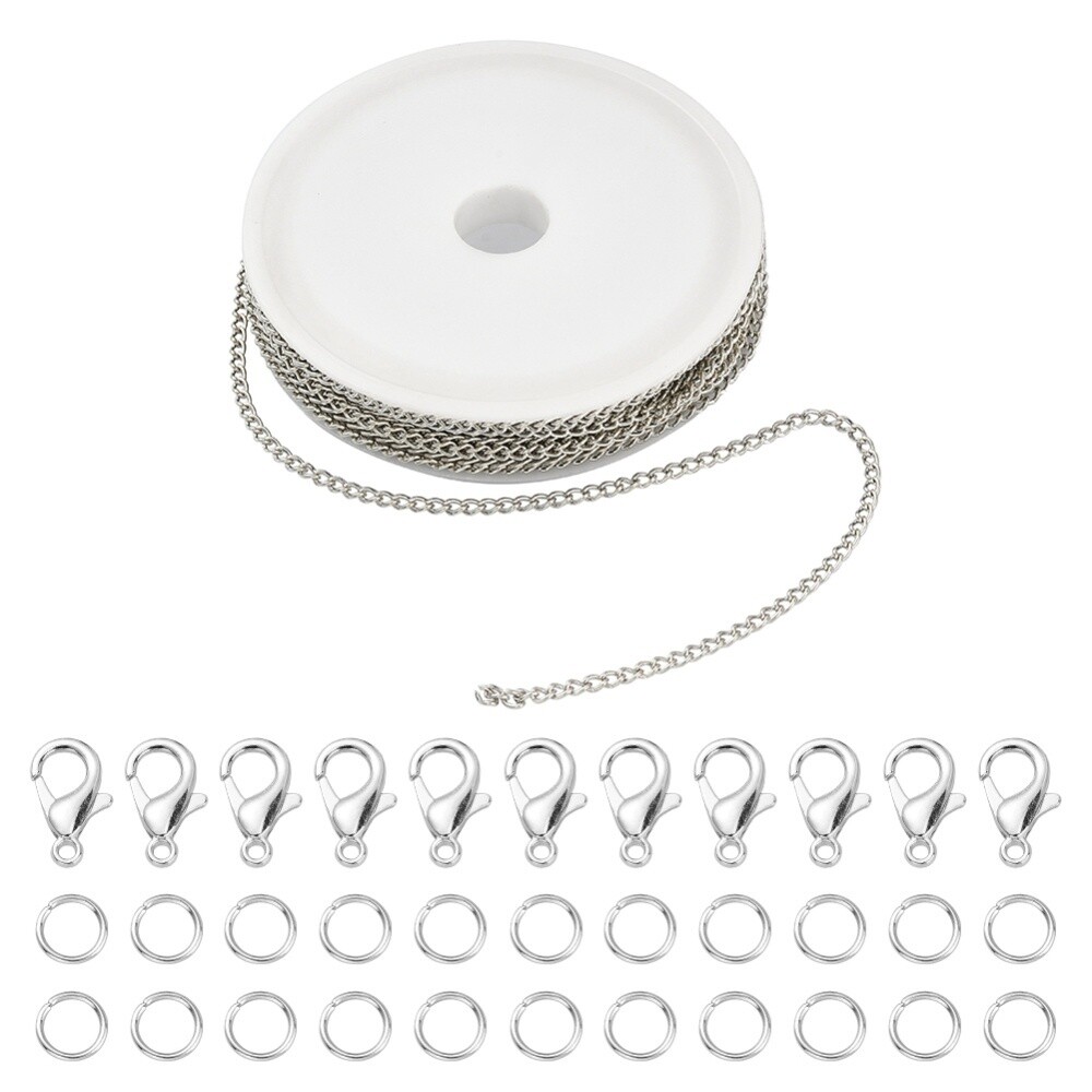 Inspiration Kit - Platinum Necklace Making Kit With 5m Chain