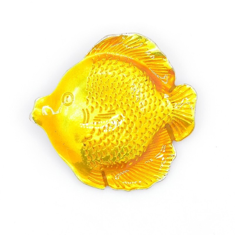 Golden Enamel Goldfish Pendant - 50x45mm