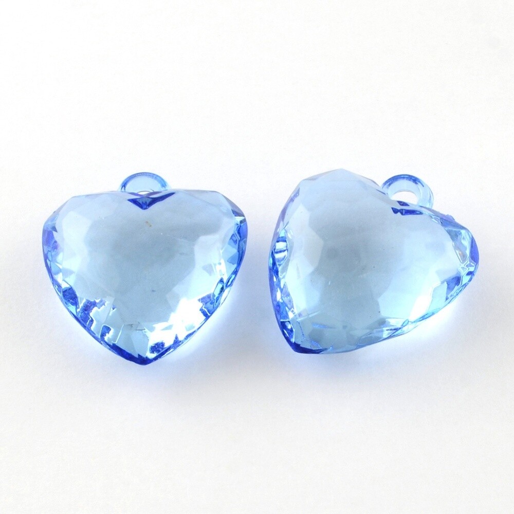 BG Faceted Heart - Royal Blue 31x28mm