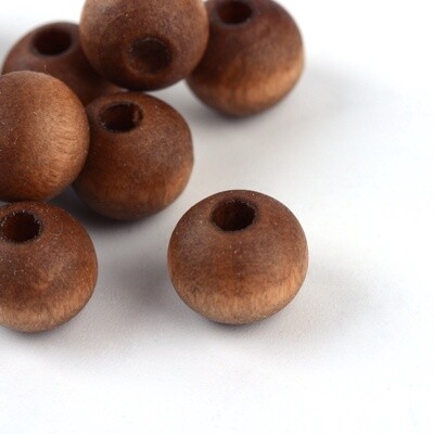 Wooden Round - Matt Saddle Brown 8mm