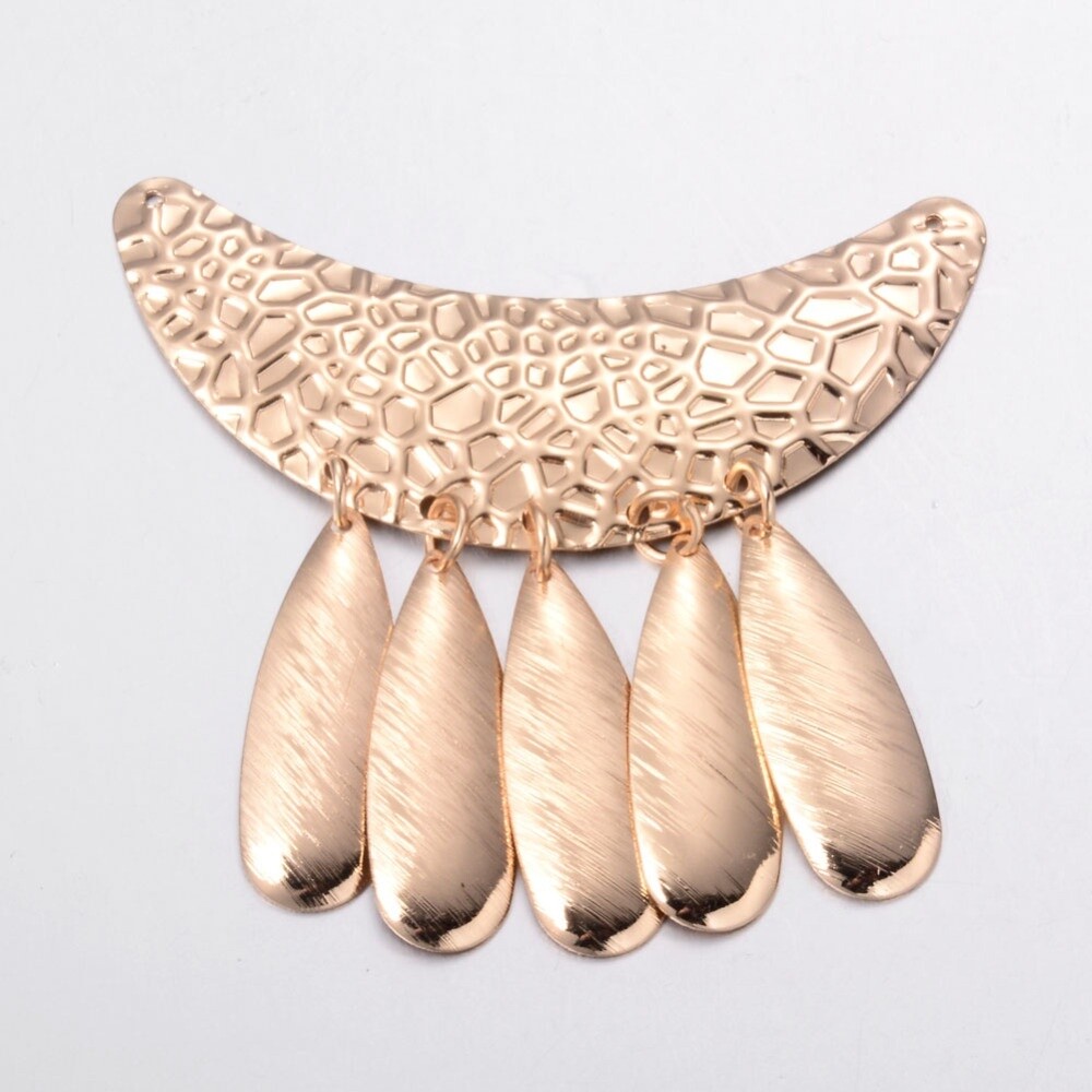 Light Gold Large Moon Pendant 61x68mm