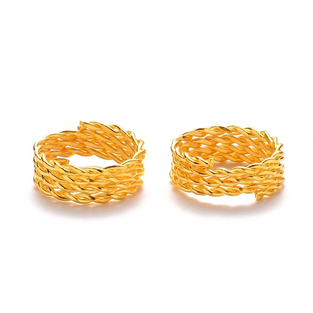 Dread Lock Cuff Coil - Gold 4 Loop (Hole 11.5mm)