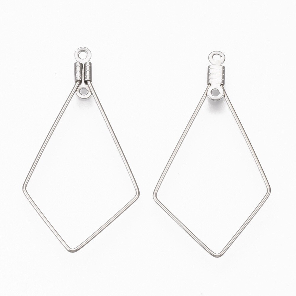 304 SS Hoop - Kite 39.5x20.5mm (Pair)