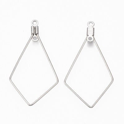 304 SS Hoop - Kite 39.5x20.5mm (Pair)