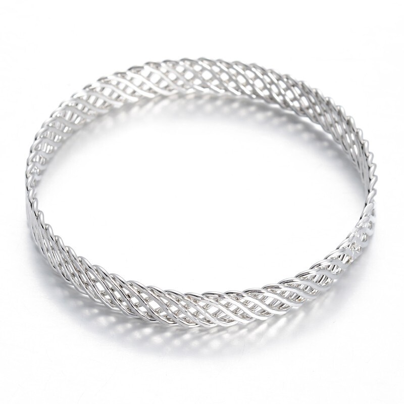 Mesh Bangle - Silver