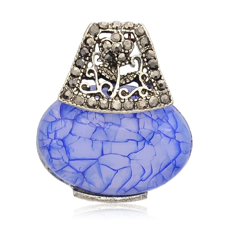 Mauve Resin Pendant With Rhinestones 28x24mm