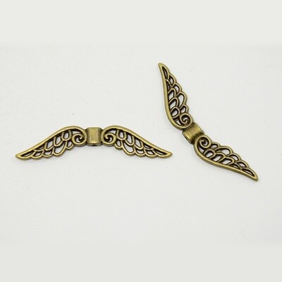 Large Spread Angel Wing Charm - Mixed 51x14mm