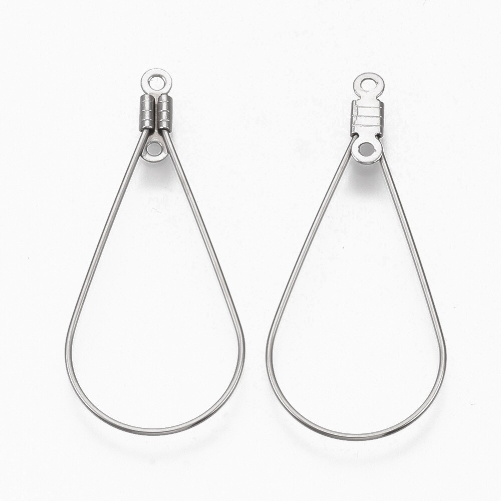 304 SS Hoop - Teardrop 38x17mm (Pair)