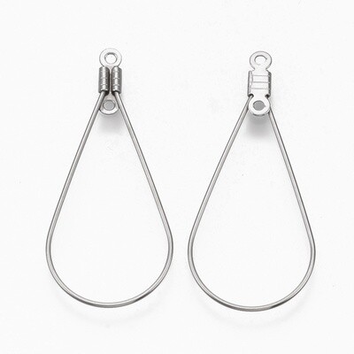 304 SS Hoop - Teardrop 38x17mm (Pair)