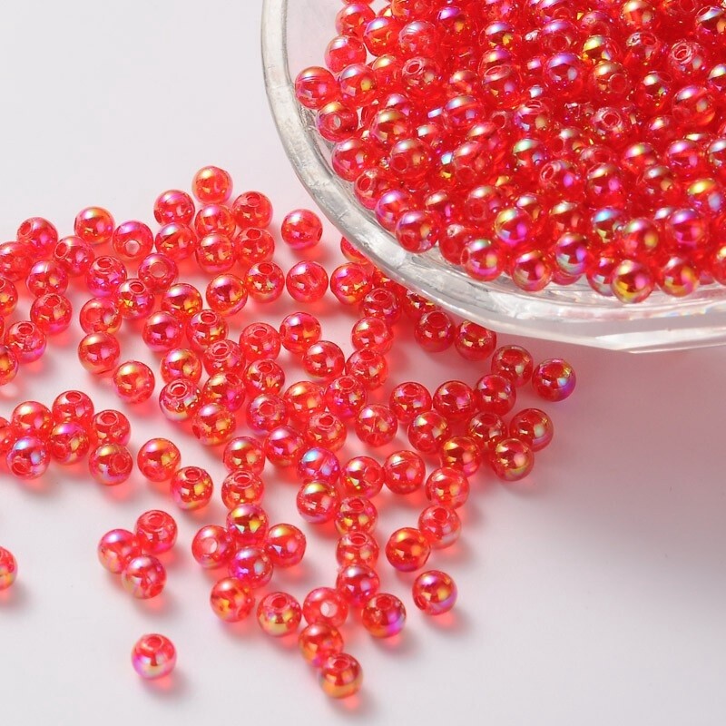 BG Round - Red AB 4mm
