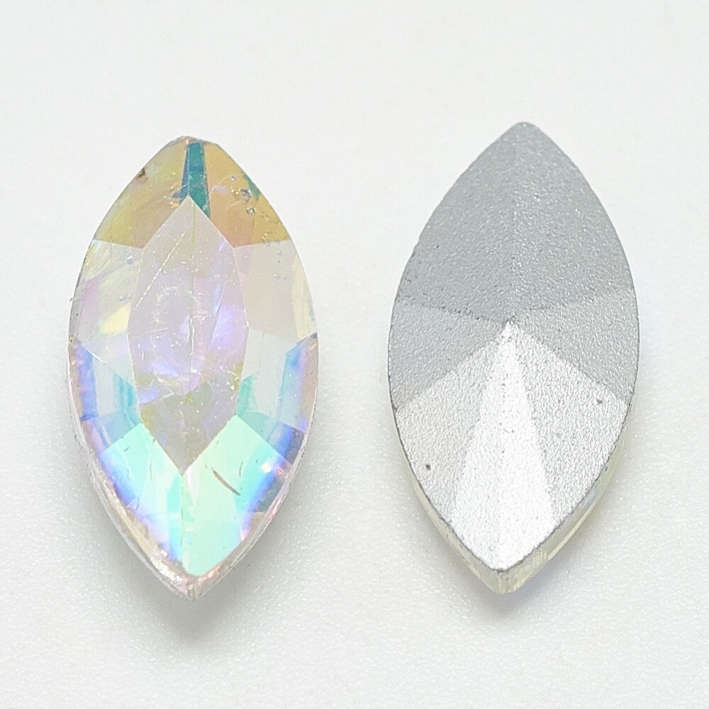 Horse Eye Rhinestone - Crystal AB 6x3mm