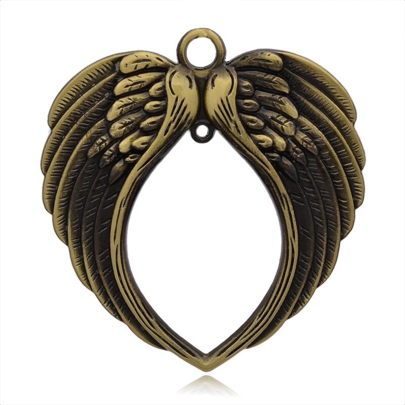 Bronze Double Wing Pendant - 70x65mm