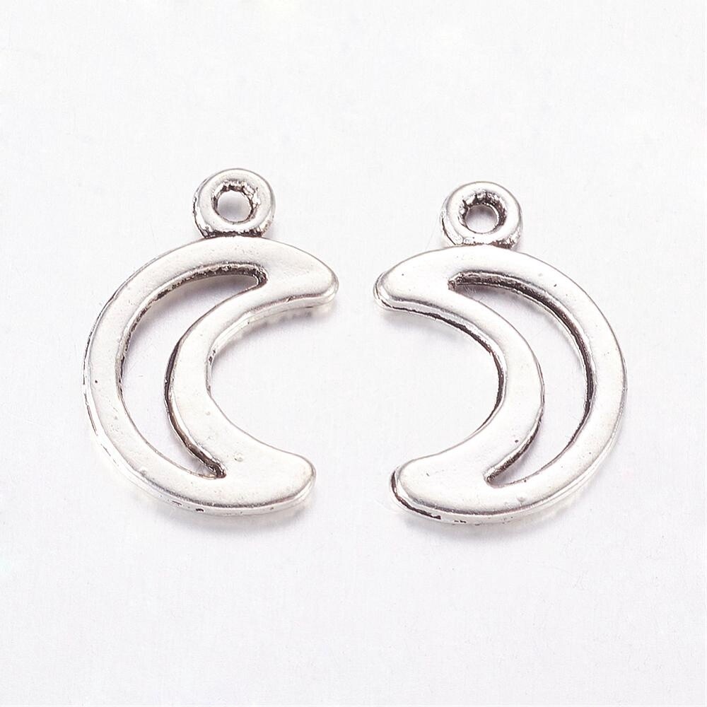 Crescent Moon Charm - Silver 11mm