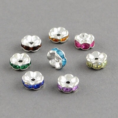 Rhinestone Rondelle - Multi 7mm