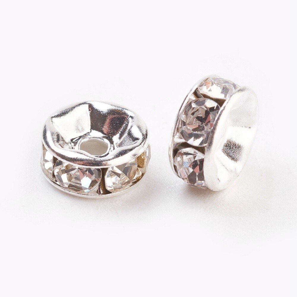 Rhinestone Rondelle - Crystal (Straight) 7mm (S)