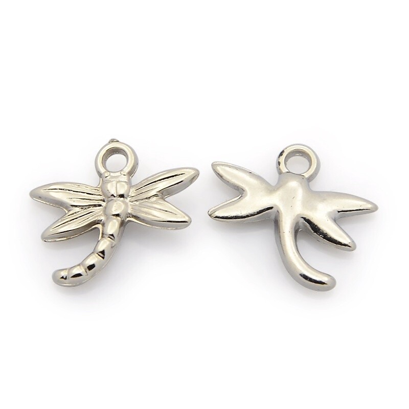 MP Dragonfly Charm - Platinum 17x19mm