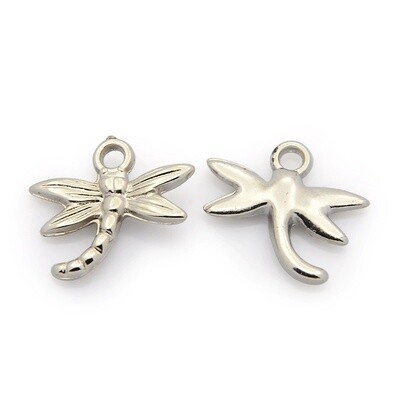 MP Dragonfly Charm - Platinum 17x19mm