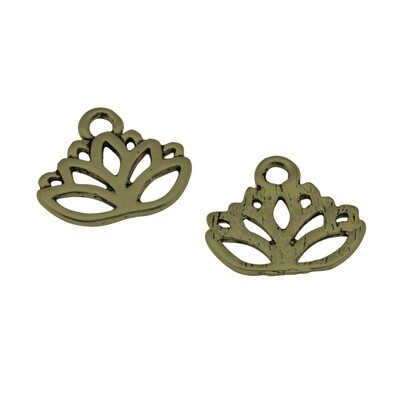 Lotus Flower Charm - Bronze 16x15mm