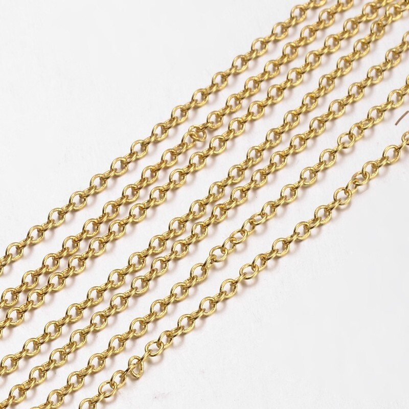 Cable Chain - Gold 2x0.4mm (per m)