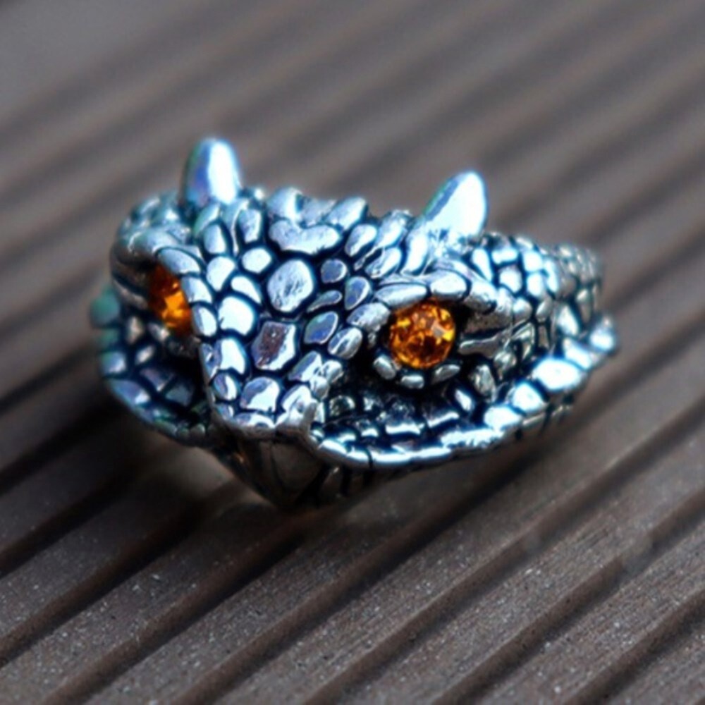 Mens Snake Ring - Silver (Size 8.5 - 18.5mm)