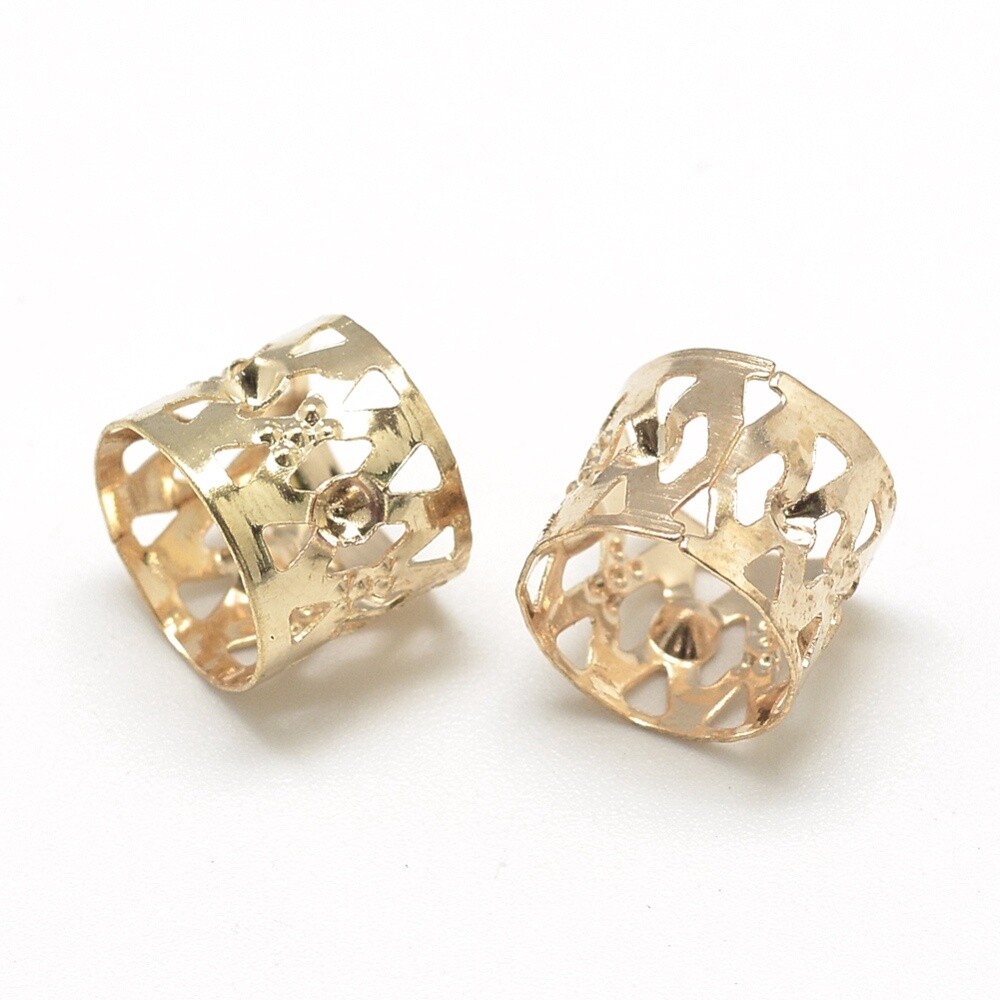Dread Lock Bead - Gold 8x9mm (8.5mm ID)