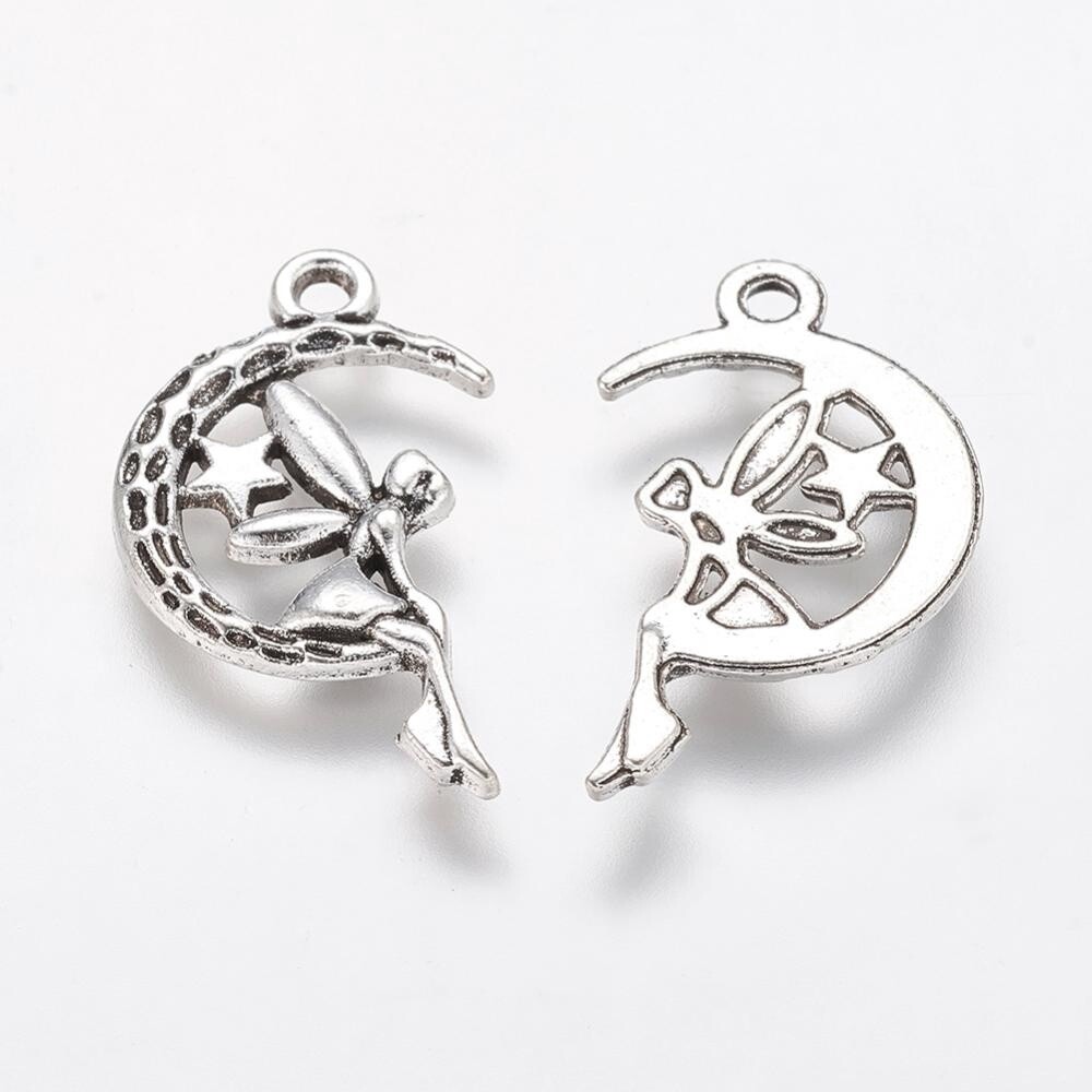 Fairy Moon Charm - Silver 25x14mmX-TIBEP-Q043-031-RS
