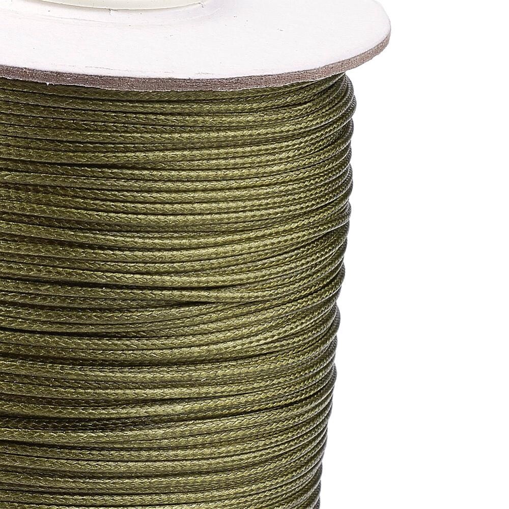 Waxed Braid - Dark Olive Green 1mm (Per M)