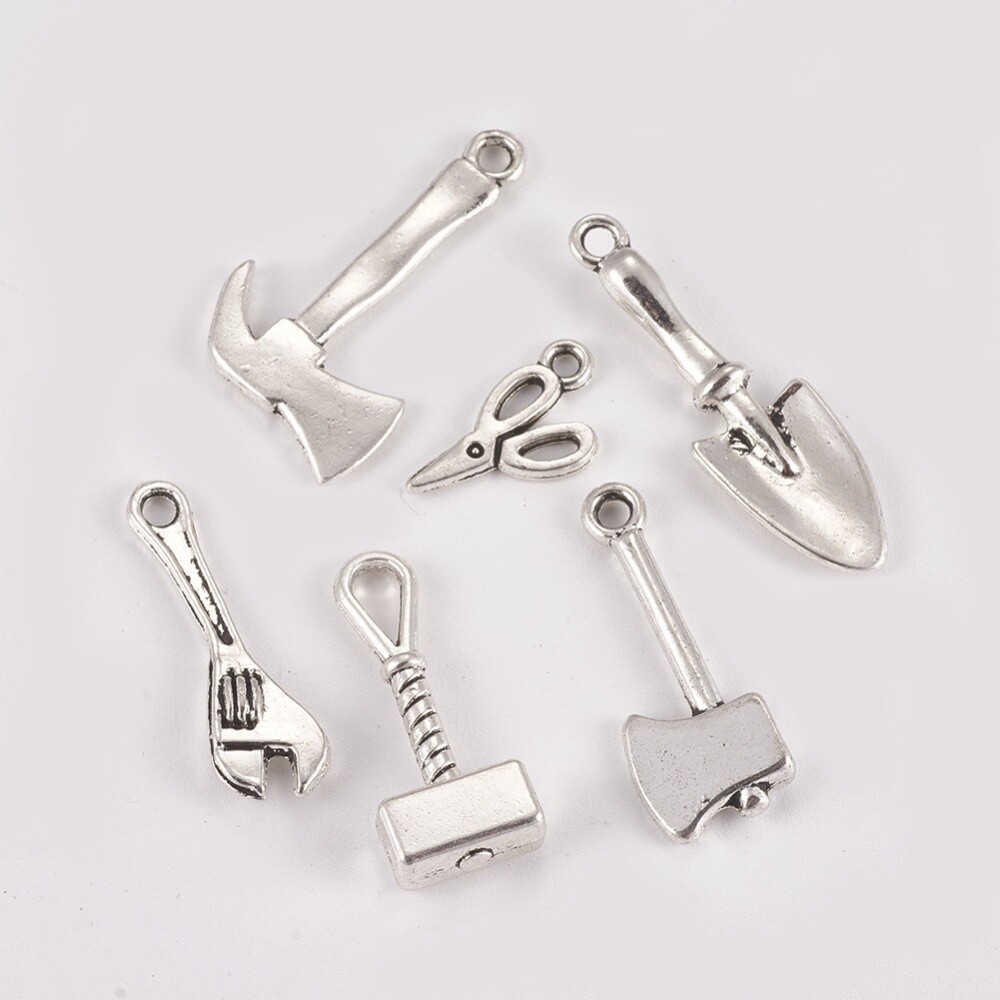 Mixed Tools Charms - Silver