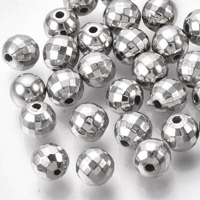 MP Faceted Round - Platinum 6mm