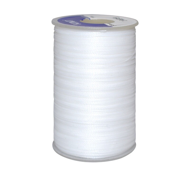 Polyester Waxed Braid - White 0.55mm 35m Roll